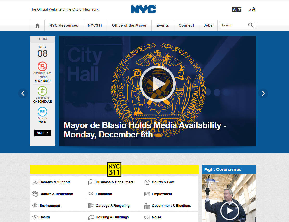 Официальный сайт города Нью-Йорк