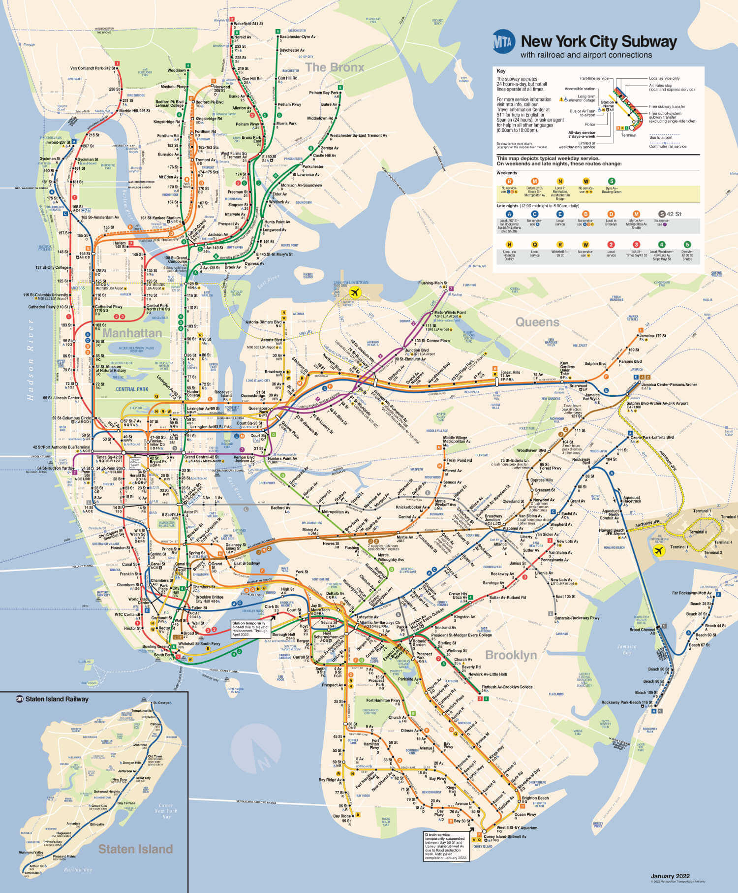 Карта метро NYC