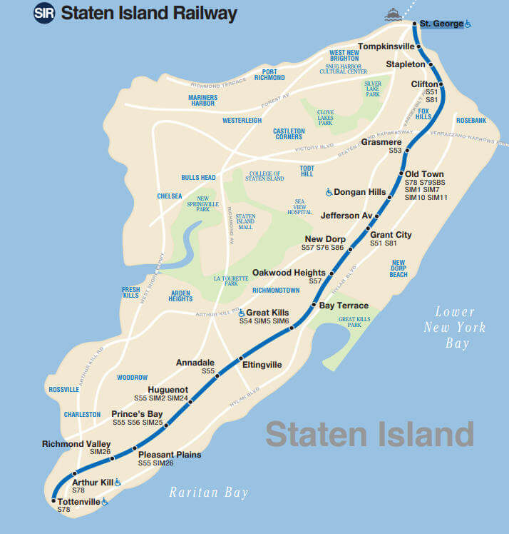 Карта железной дороги Статен-Айленда